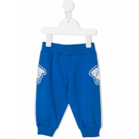 Young Versace Calça esportiva com logo lateral - Azul