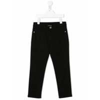 Young Versace Calça jeans skinny com estampa de logo - Preto