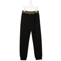 Young Versace Calça jogger slim com logo - Preto