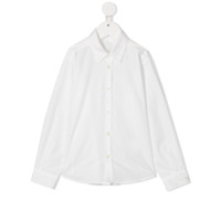 Young Versace Camisa com acabamento engomado - Branco