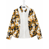 Young Versace Camisa com estampa barroca e recortes - Branco