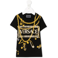 Young Versace Camisa com estampa de corrente - Preto
