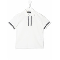 Young Versace Camisa polo mangas curtas com logo - Branco
