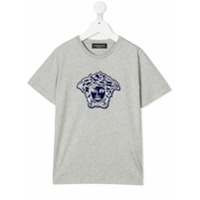 Young Versace Camiseta aplicação Medusa - Cinza