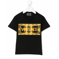 Young Versace Camiseta barroca com logo - Preto