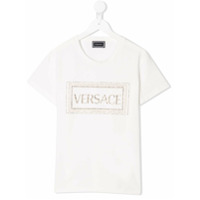 Young Versace Camiseta com aplicação de logo - Branco