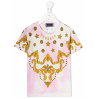 Young Versace Camiseta com estampa barroca - Rosa