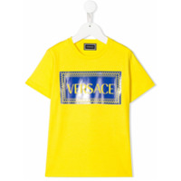 Young Versace Camiseta com estampa de logo - Amarelo