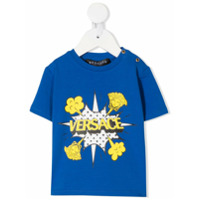 Young Versace Camiseta com estampa de logo - Azul