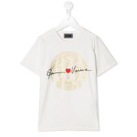Young Versace Camiseta com estampa de logo - Branco