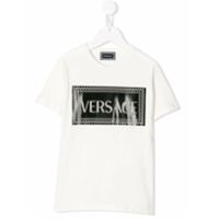 Young Versace Camiseta com estampa de logo - Branco