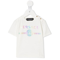 Young Versace Camiseta com estampa de logo - Branco