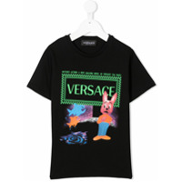 Young Versace Camiseta com estampa de logo gráfico - Preto