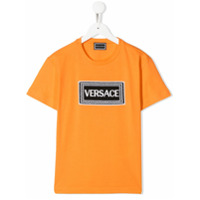 Young Versace Camiseta com estampa de logo - Laranja