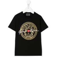 Young Versace Camiseta com estampa de logo - Preto