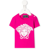 Young Versace Camiseta com estampa de logo - Rosa