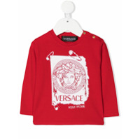 Young Versace Camiseta com estampa de logo - Vermelho