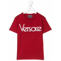 Young Versace Camiseta com logo bordado - Vermelho