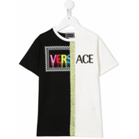 Young Versace Camiseta com logo contrastante - Branco
