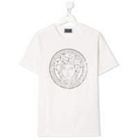 Young Versace Camiseta com logo de tachas - Branco