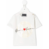Young Versace Camiseta com logo metálico - Branco