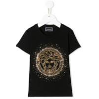 Young Versace Camiseta com patch de logo - Preto