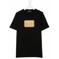 Young Versace Camiseta com placa de logo - Preto