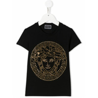 Young Versace Camiseta com tachas e logo - Preto