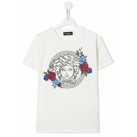 Young Versace Camiseta de algodão com estampa Medusa - Branco