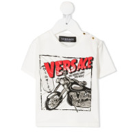 Young Versace Camiseta decote careca com estampa gráfica - Branco