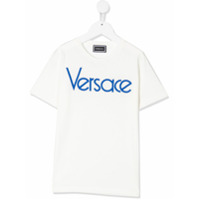Young Versace Camiseta decote careca com logo - Branco