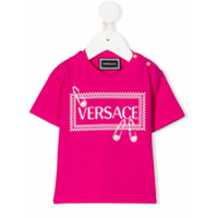 Young Versace Camiseta decote careca com logo - Rosa