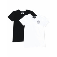 Young Versace Camiseta mangas curtas com estampa de logo Medusa - Preto