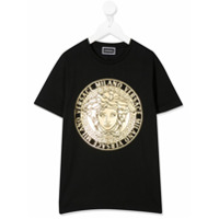 Young Versace Camiseta Medusa com estampa de logo - Preto