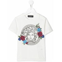 Young Versace Camiseta Medusa com estampa floral - Branco