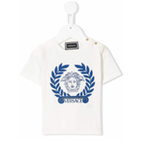 Young Versace Camiseta Medusa decote careca com logo - Branco
