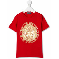 Young Versace Camiseta Medusa decote careca com logo - Vermelho