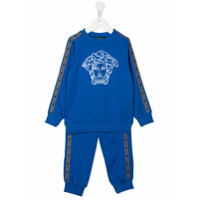 Young Versace Conjunto esportivo 2 peças com estampa de logo - Azul