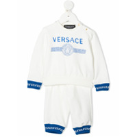 Young Versace Conjunto esportivo 2 peças com estampa de logo de Medusa - Branco