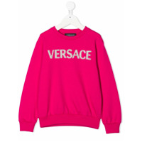 Young Versace glitter logo sweatshirt - Rosa