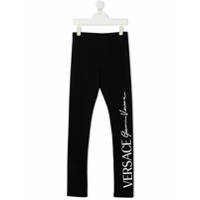 Young Versace Legging com estampa de logo - Preto