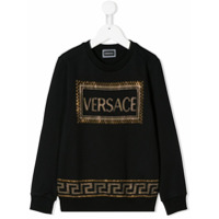 Young Versace Moletom com aplicação de logo - Preto