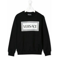 Young Versace Moletom com estampa de logo - Preto
