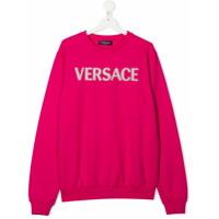 Young Versace Moletom com estampa de logo - Rosa