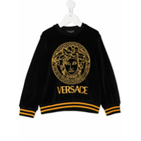 Young Versace Moletom com Medusa bordada - Preto