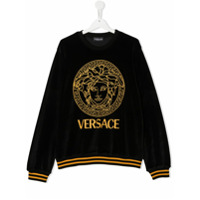 Young Versace Moletom com Medusa bordada - Preto