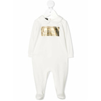 Young Versace Pijama mangas longas com estampa de logo - Branco