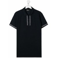 Young Versace polo shirt with logo edging - Azul
