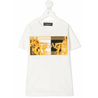 Young Versace Silk Logo Patch T-shirt - Branco