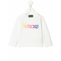 Young Versace Suéter com logo bordado - Branco